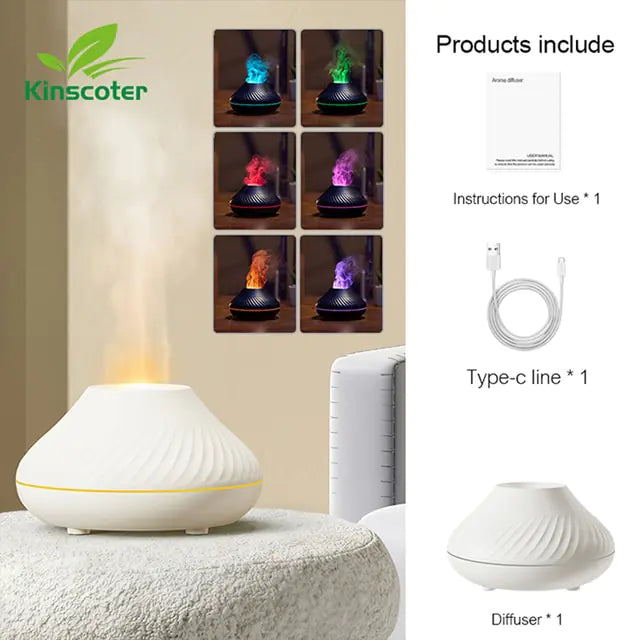 Volcano Humidifier & Essential Oil Diffuser – Spa Atmosphere
