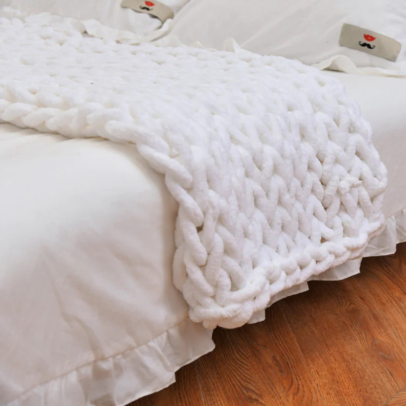 Weighted Knitted Wool Blanket β Deep Sleep & Cozy Comfort Throw