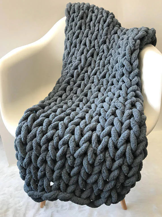 Weighted Knitted Wool Blanket β Deep Sleep & Cozy Comfort Throw
