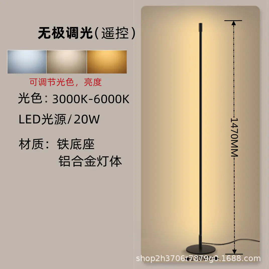 Nordic LED Floor Lamp β Minimalist Corner Light with Remote Control