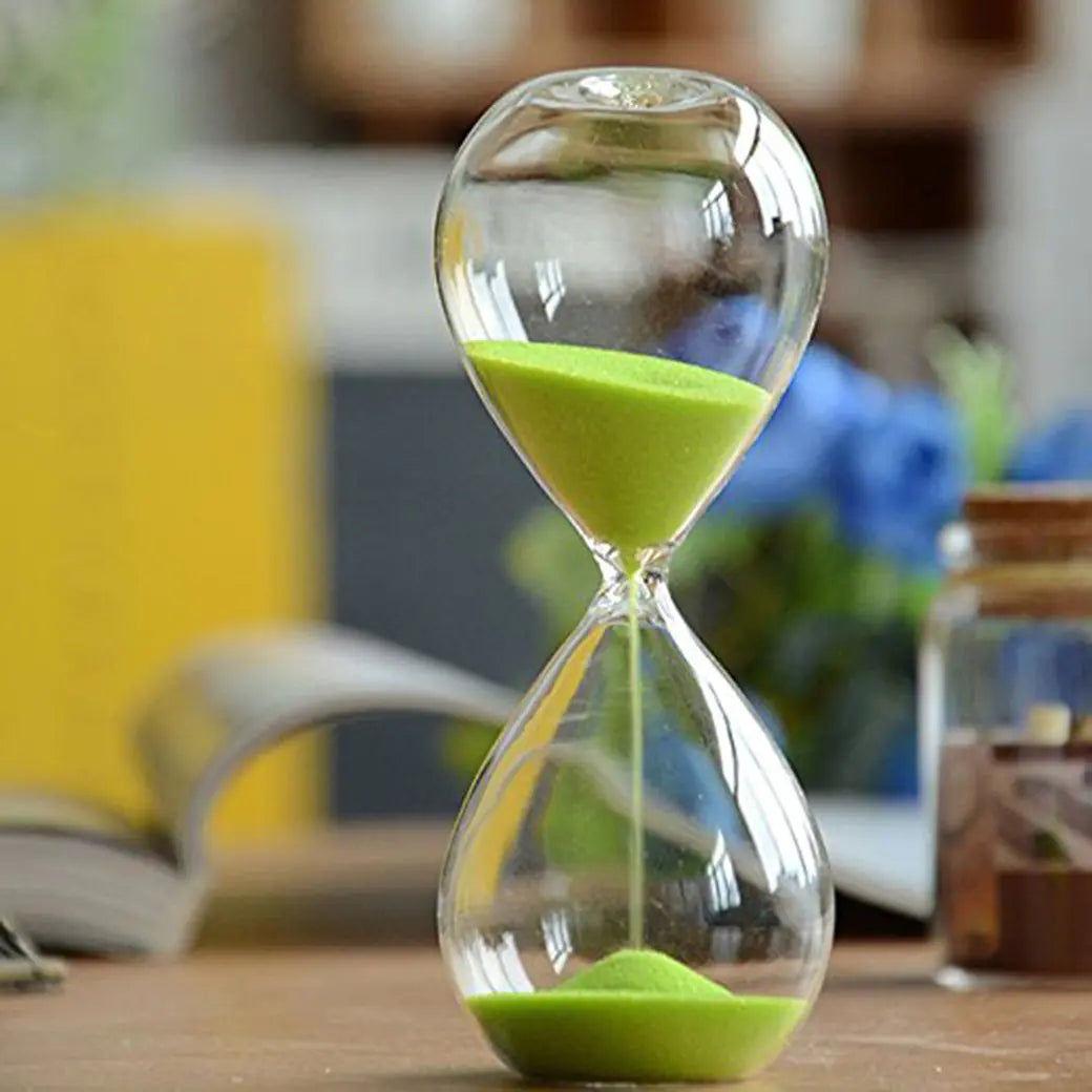 Green Glass Hourglass Timer β 60 Minutes of Calm & Focus