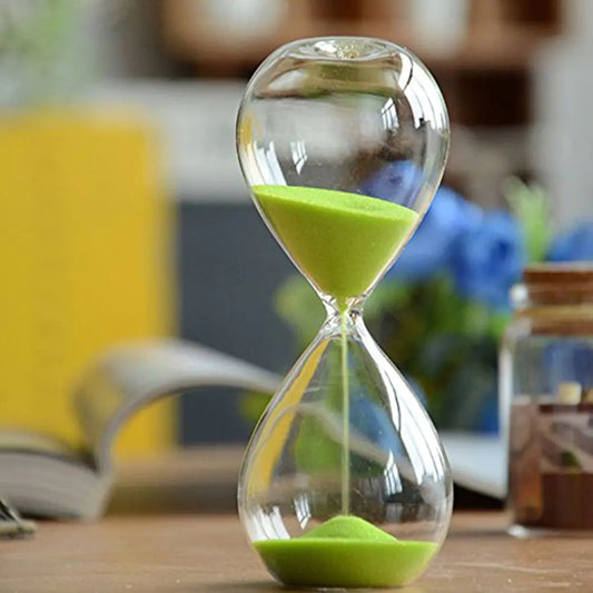 Green Glass Hourglass Timer – 60 Minutes of Calm & Focus